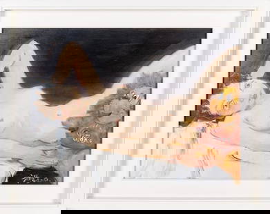 Yang Shaobin 'Sleepless night': Artist: Shaobin Yang (Chinese Artist) Title: Sleepless night Medium: oil on canvas (Framed) Dimensions: 60 x 80cm Signed Lower Right Yang Shaobin was born in 1963 in Tangshan, Hebei Province, China. H