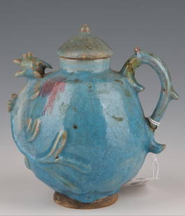 Jun Kiln Glazed Wine Pot in the Qing Dynasty of China: Exquisite Qing Dynasty Junyao Glazed Wine Ewer with Rare Jin Dynasty Style Influence" Introduction:
Step into the realm of antiquity with this exceptionally rare Chinese Qing Dynasty