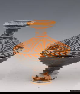 Ancient Greek Apulian Lekanis with Elegant Lady Portraits: "Exquisite Ancient Greek Apulian Lekanis with Elegant Lady Portraits" Introduction:
Step back in time to ancient Greece with this exquisite Apulian lekanis, a testament to the