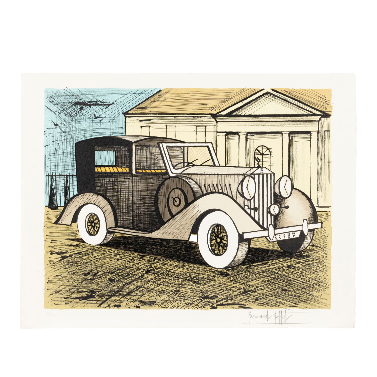 ROLLS-ROYCE 1937 GRISE: Bernard BUFFET - signed and numbered on the marginframed1985 ed. 150 sheet size : 58.0~76.0 cm image size : 50.1~65.5 cm Sorlier No.454