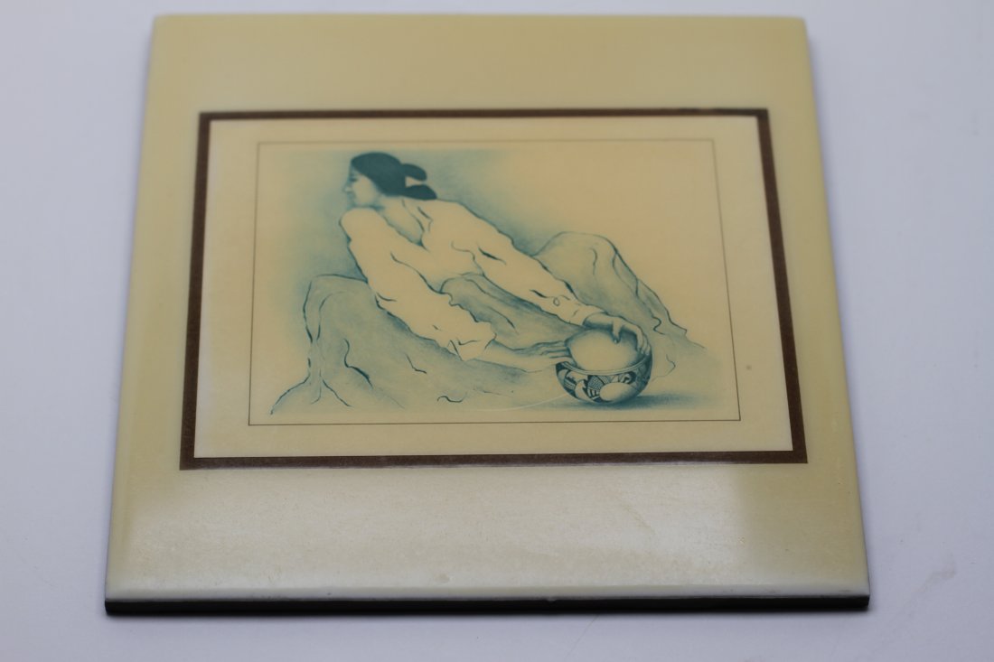 PAIR OF DECORATIVE CERAMIC TILES (1 of 5)