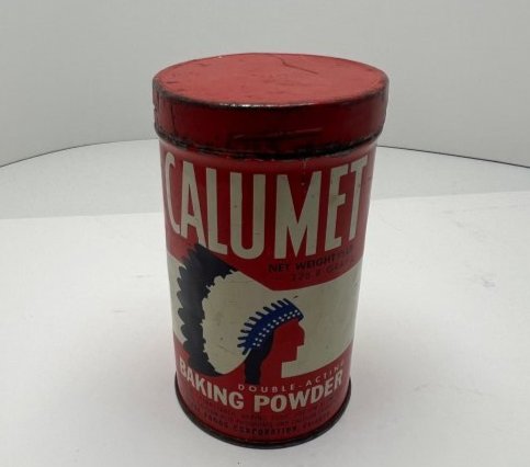 VINTAGE 4 INCH CALUMET BAKING POWDER CAN (1 of 3)