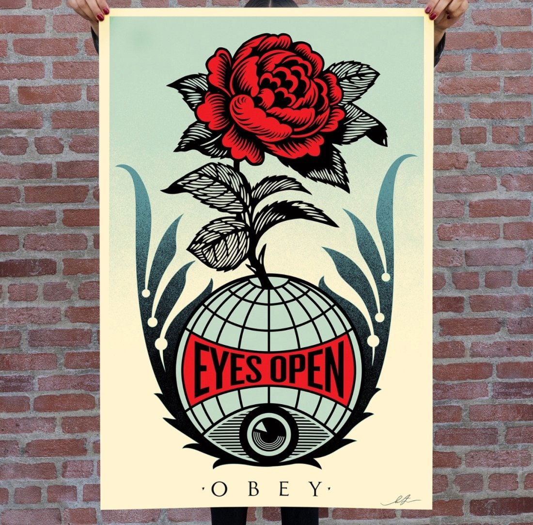 SHEPARD FAIREY -  EYES OPEN SIGNED OFFSET LITHOGRAPH (1 of 1)