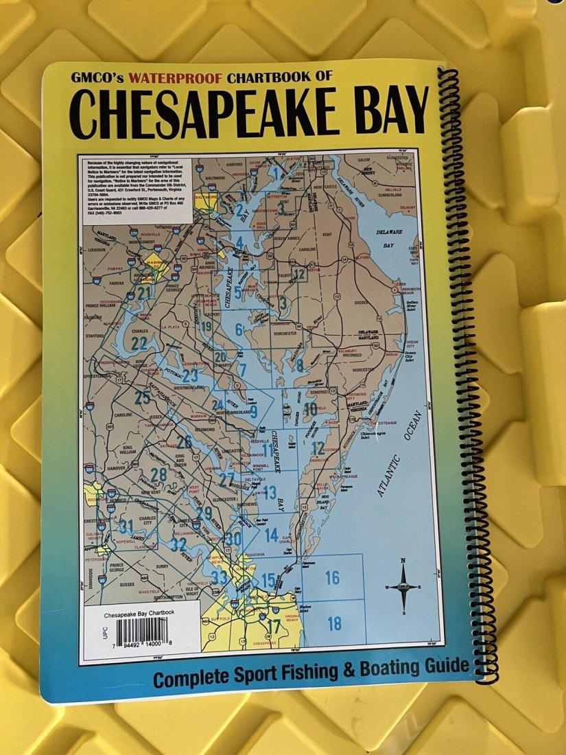 GMCO's CHESAPEAKE BAY CHARTBOOK, MARYLAND AND VIRGINIA WATERPROOF, 8TH EDITION: Covers the entire Chesapeake Bay and its tidal tributaries Includes: 1 Minute Grid System for GPS, Facility Listing, Local area names, and Much, Much More!! . 8th Edition.