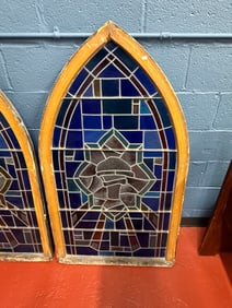 1860S CHURCH UPPER PANEL STAINED GLASS #1
