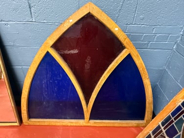 1860S STAINED GLASS - LARGE ENTRANCE WINDOW