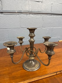 STERLING PLATED INTERWOVEN CANDLESTICK HOLDER