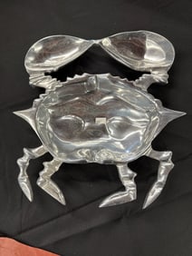 2 X CRAB BOWL METAL PLATTER DISHES
