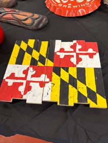 PAINTED WOOD MARYLAND FLAG