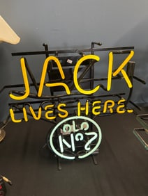 JACK DANIELS JACK LIVES HERE NEON LIGHT WORKING