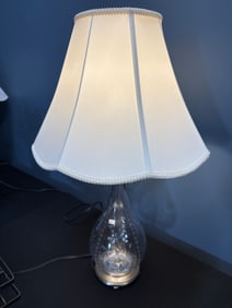 GLASS SIDE LAMP WITH SHADE