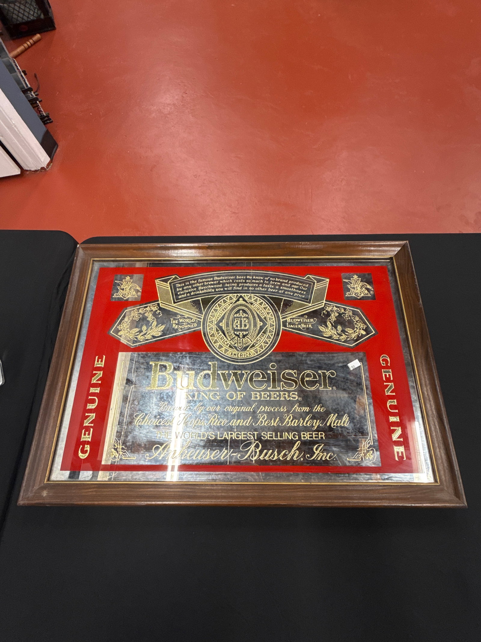 VINTAGE BUDWEISER MIRROR SIGN (1 of 2)