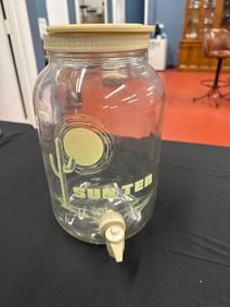 VINTAGE SUN TEA CANISTER WITH LID