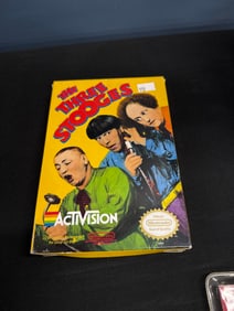 THE THREE STOOGES NINTENDO GAME IN BOX WITH BOOKLETS