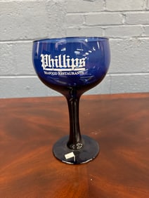 LARGE VINTAGE PHILLIPS SEAFOOD RESTAURANTS GLASS