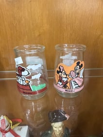 VINTAGE WELCHS DISNEY AND PEANUTS JARS