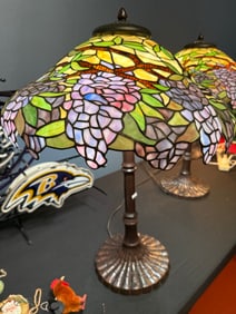 2 LARGE STAINED GLASS LAMPS