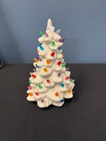 WHITE CERAMIC CHRISTMAS TREE