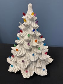 VINTAGE WHITE CERAMIC CHRISTMAS TREE