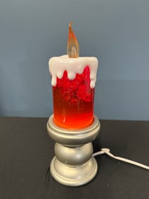 VINTAGE LAVA GLITTER LIGHTED PILLAR CANDLE