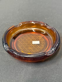 VINTAGE AMBER ASHTRAY