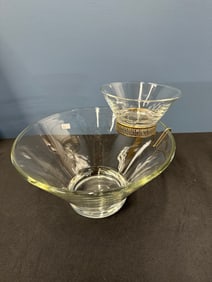 ANCHOR HOCKING CHIP AND DIP MCM MODERN GLASS SNACK SERVING SET