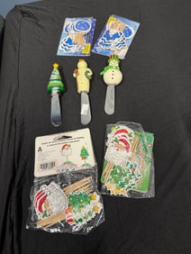 HOLIDAY CHEESE KNIVES AND CHRISTMAS PICKS
