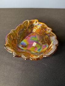 BEAUTIFUL CARNIVAL GLASS SERVING PLATTER