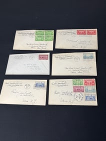 6- 1937 STAMPED ENVELOPES UTICA NY