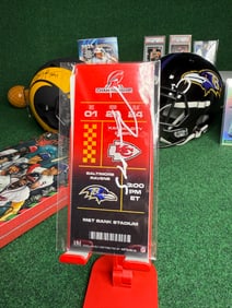 AUTOGRAPHED BALTIMORE RAVENS AGHOLOR AFC CHAMPIONSHIP COMMEMORATIVE TICKET