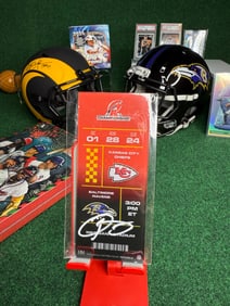 AUTOGRAPHED FORMER BALTIMORE RAVENS OBJ AFC CHAMPIONSHIP COMMEMORATIVE TICKET