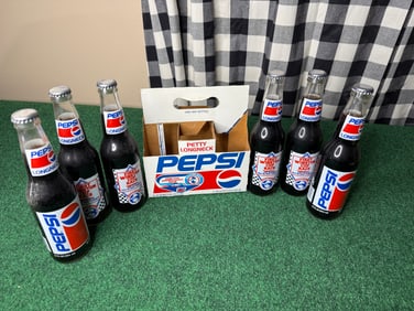 1992 RICHARD PETTY LONGNECK PEPSI BOTTLES.
