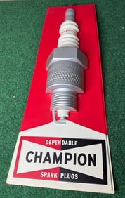 Plastic 3D Champion Spark Plugs Sign