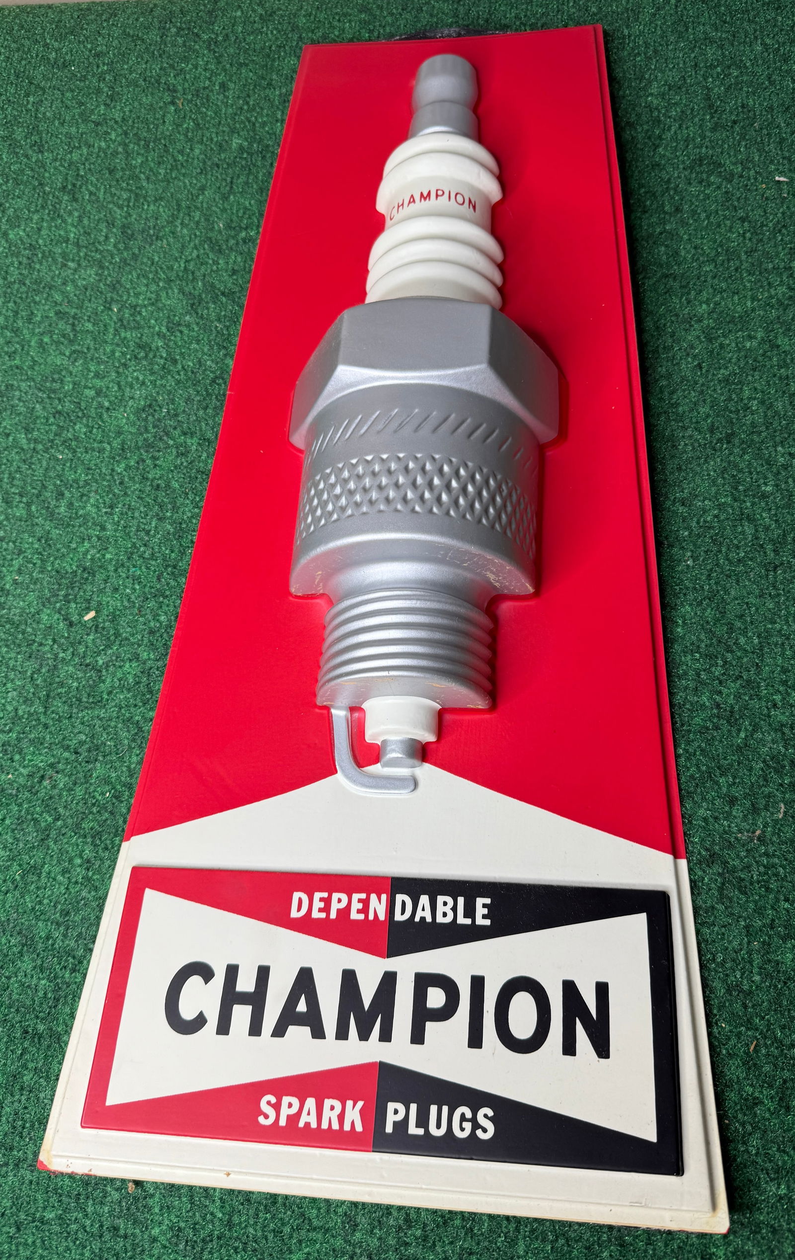Plastic 3D Champion Spark Plugs Sign (1 of 4)
