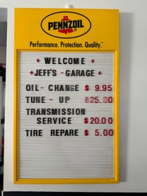 PENNZOIL LETTERBOARD SIGN
