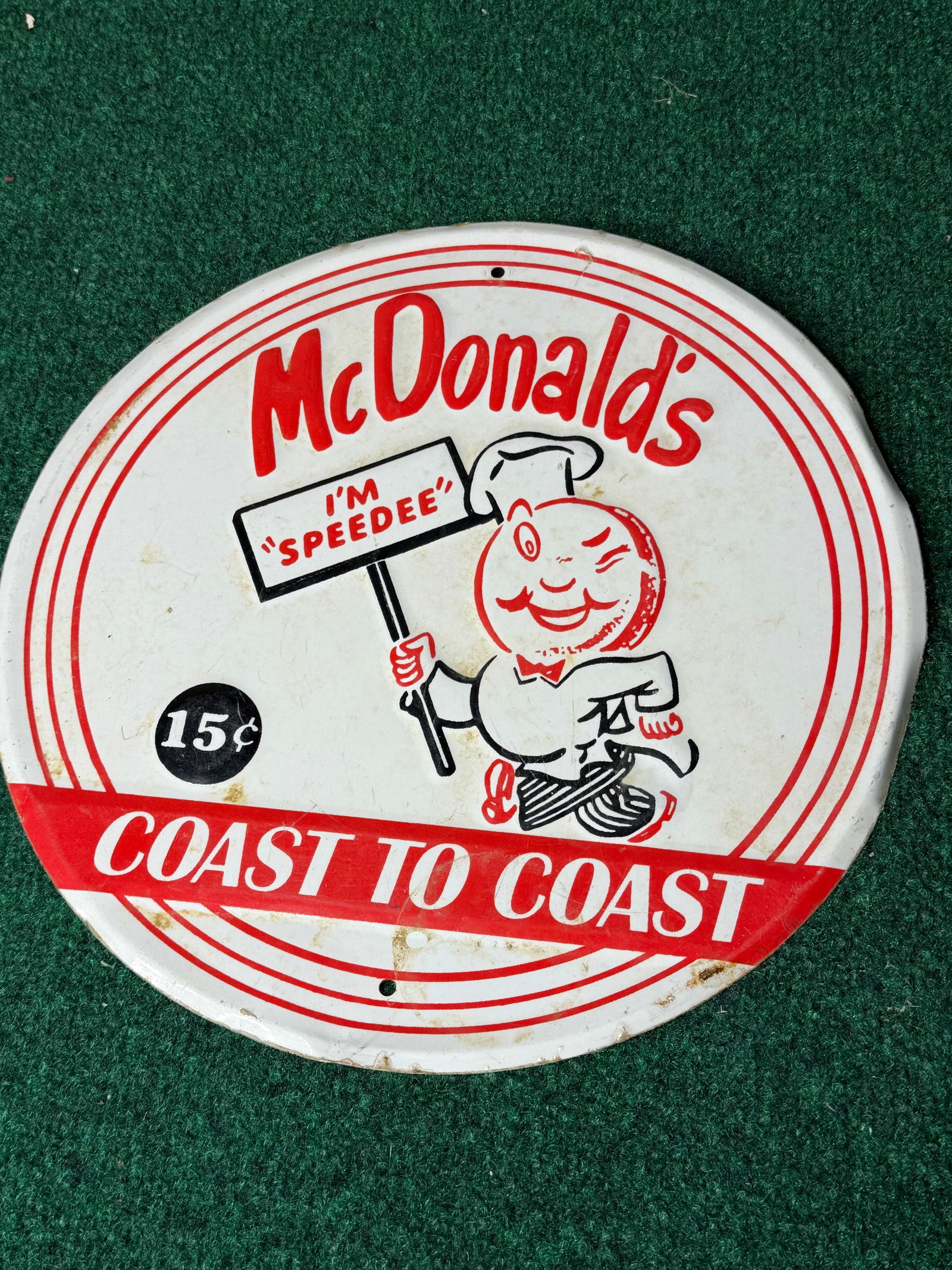 Vintage McDonalds Im Speedee Coast to Coast advertising sign (1 of 3)