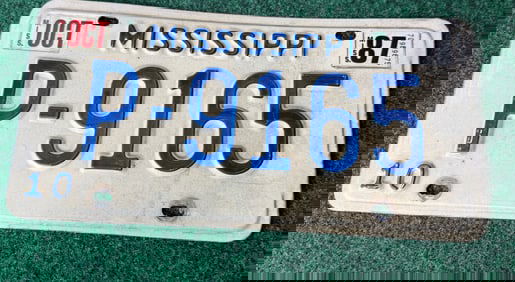 1 X VINTAGE 1987 Mississippi License Plate