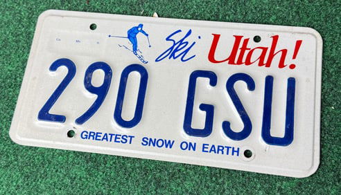 1 X Vintage Ski Utah License Plate