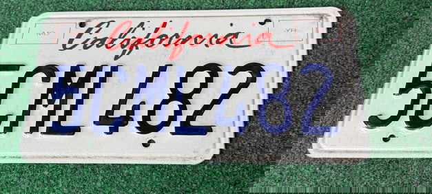 1 X California License Plate