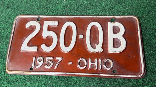 1 X Vintage 1957 Ohio License Plate