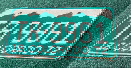 1 X Vintage 1972 Colorado License Plate