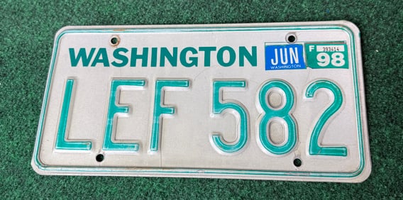 1 X Vintage 1998 Washington License Plate