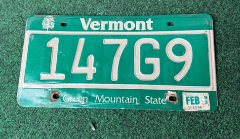 1 X Vintage 1993 Vermont Green Mountain State License Plate