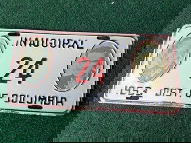 1 X Vintage 1953 District of Columbia Inaugural License Plate #1