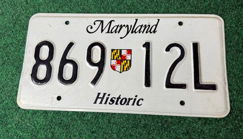 1 X Maryland Historic License Plate