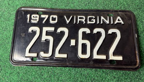 1 X Vintage 1970 Virginia License Plate