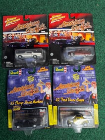 4 x Johnny Lightning American Graffiti 1:64 scale die cast replicas