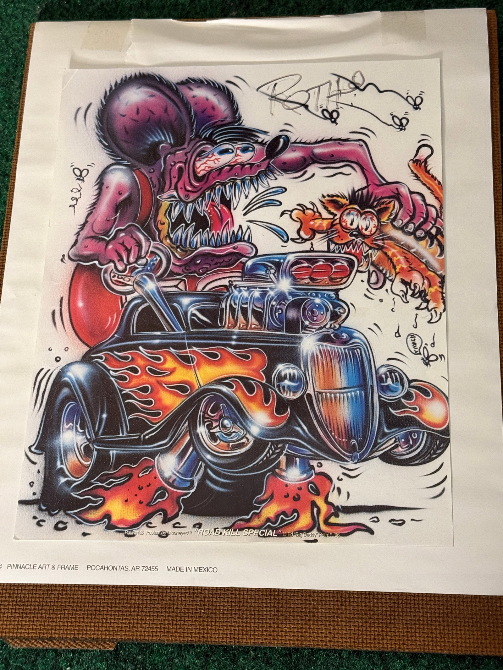 Road Kill Special Rat Fink Big Daddy Roth Autographed picture: This item was from the collection of the home owner and it appears to be autographed by Roth.