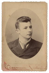 Cabinet Card of Tattooed Man George Karlavagn (New York, ca. 1890): Cabinet Card of Tattooed Man George Karlavagn (New York, ca. 1890) Karlavagn, depicted here in plain clothes, was one of the first attractions tattooed by Samuel O’Reilly with his newly