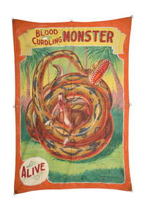 Blood Curdling Monster Sideshow Banner by Fred Johnson (Chicago, ca. 1941)